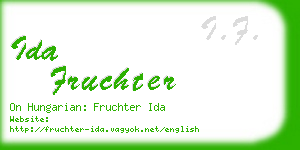ida fruchter business card